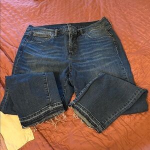 GAP Dark Blue Distressed True Skinny Jeans